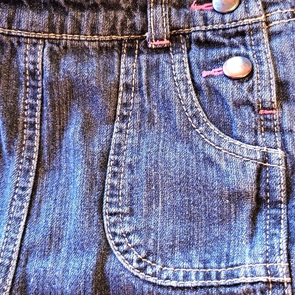 Denim dark wash embrodiered overalls - Picture 7 of 8